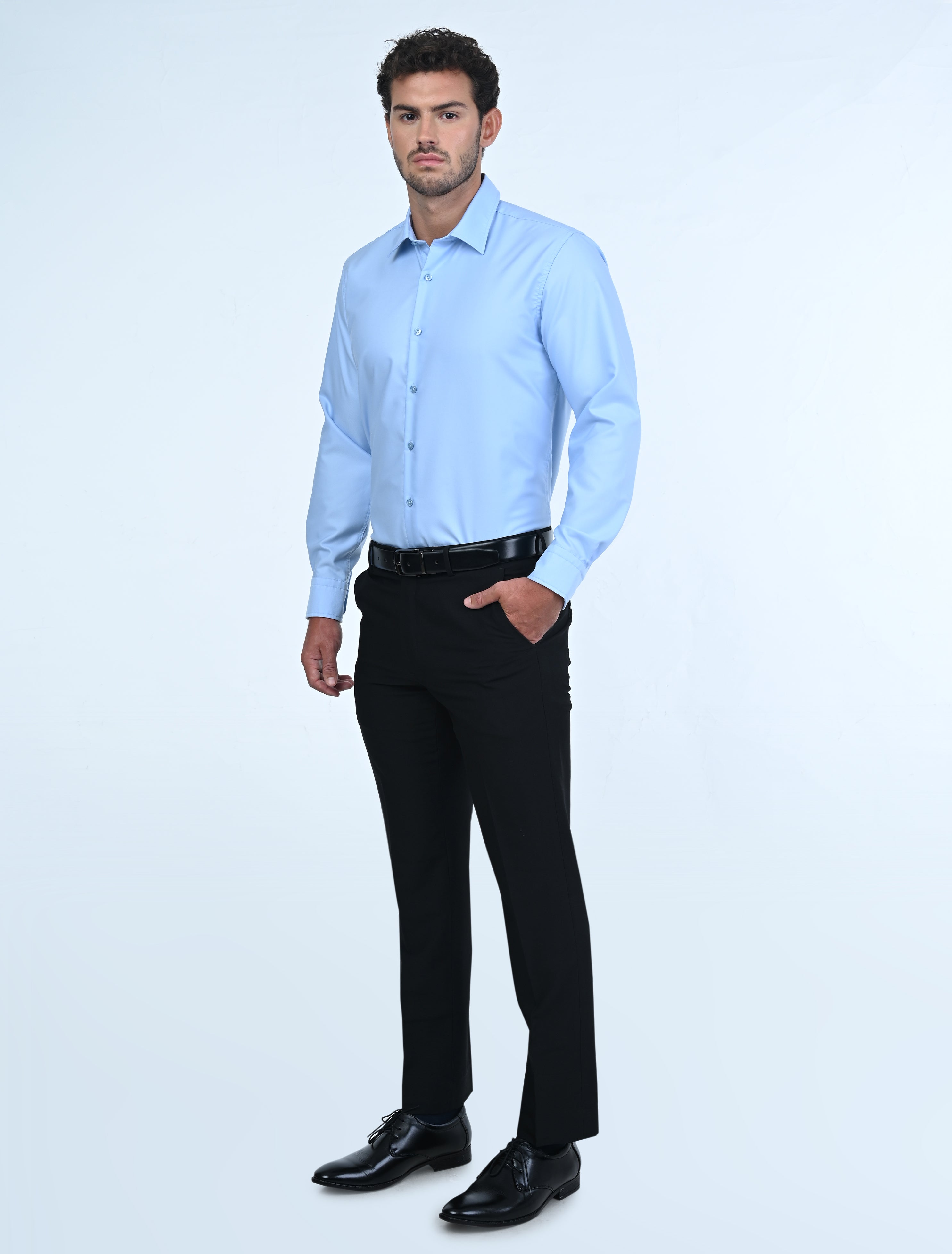 Luxury Milan Wrinkle Resistant Shirt (Blue)