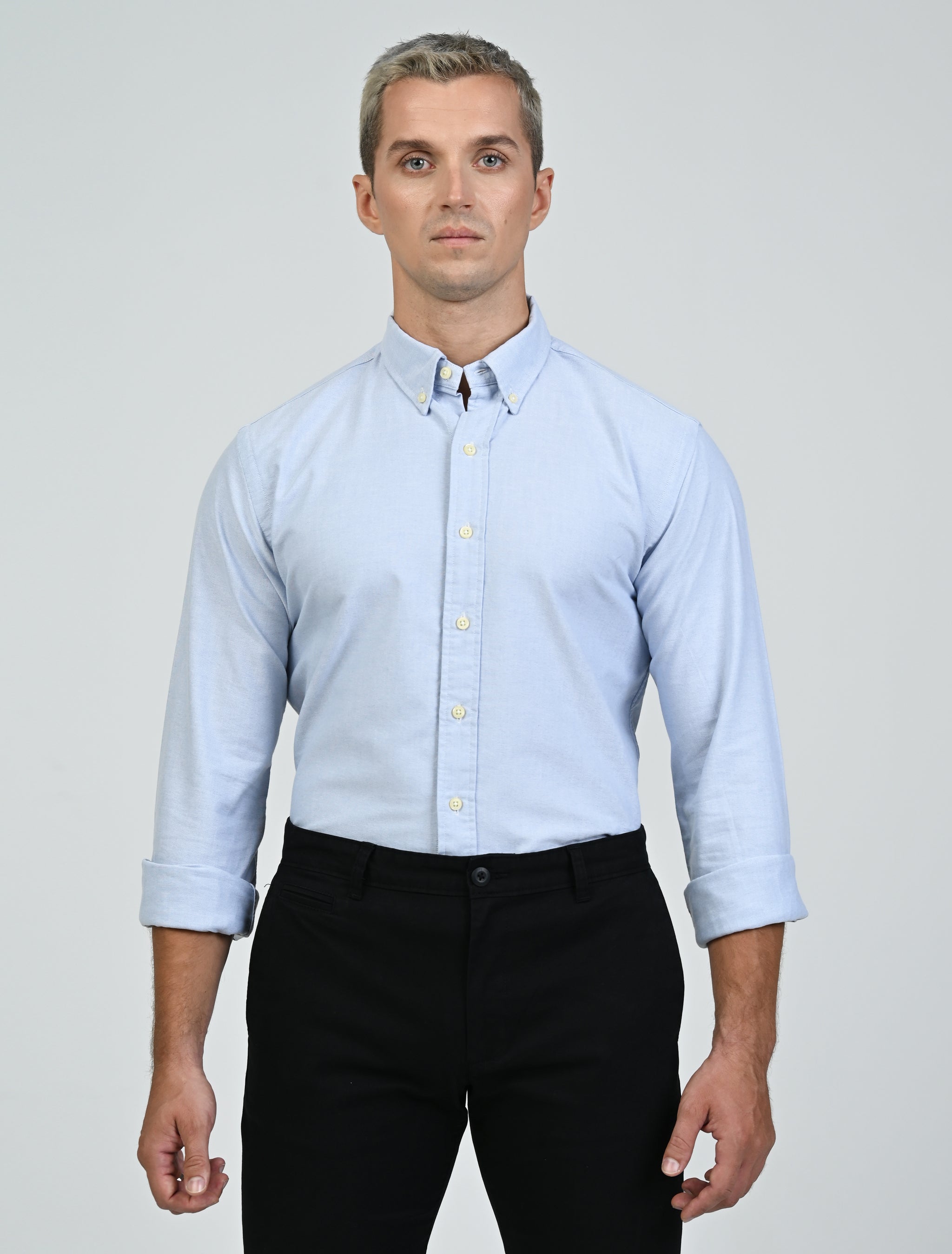 Harrington Oxford Shirt (Sky Blue)