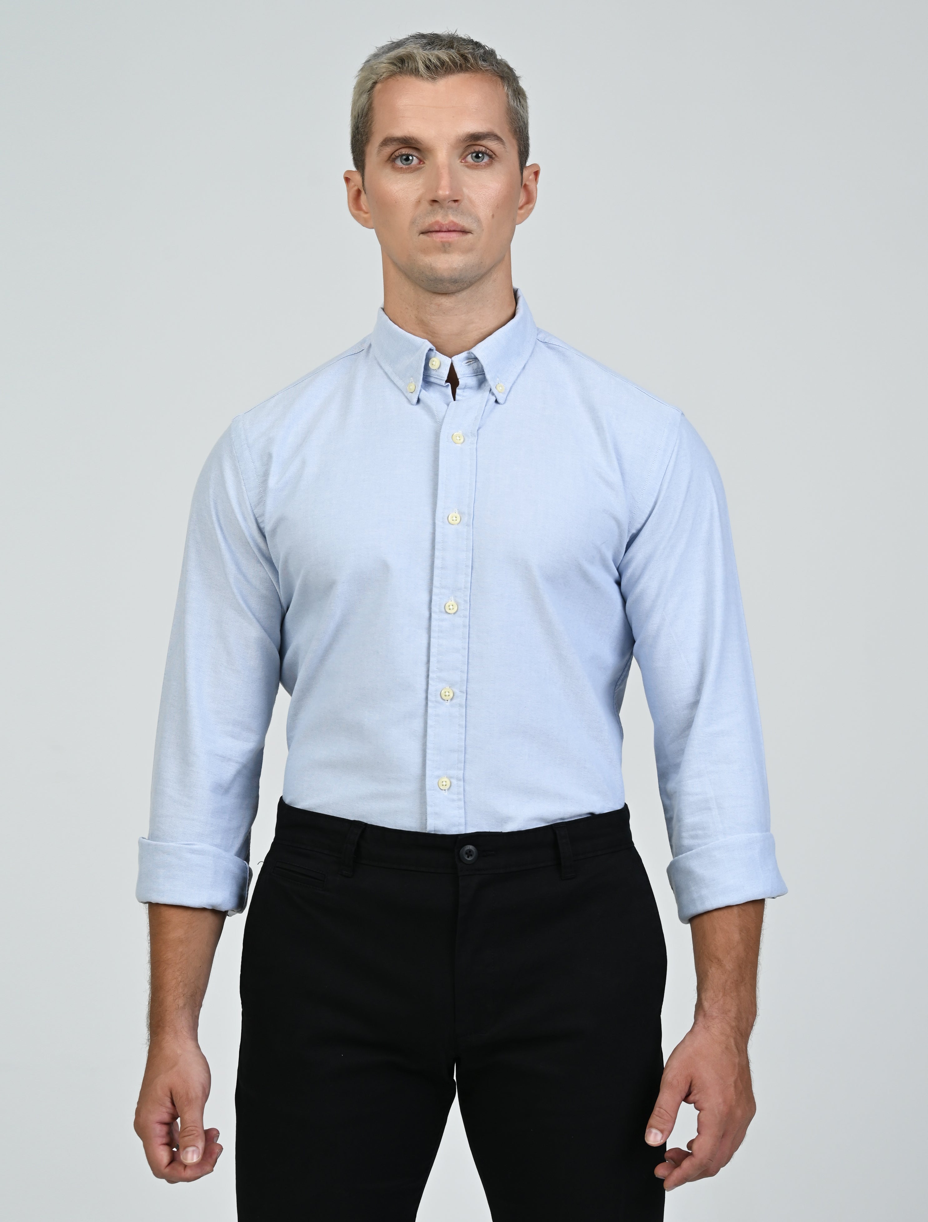 Harrington Oxford Shirt (Sky Blue)