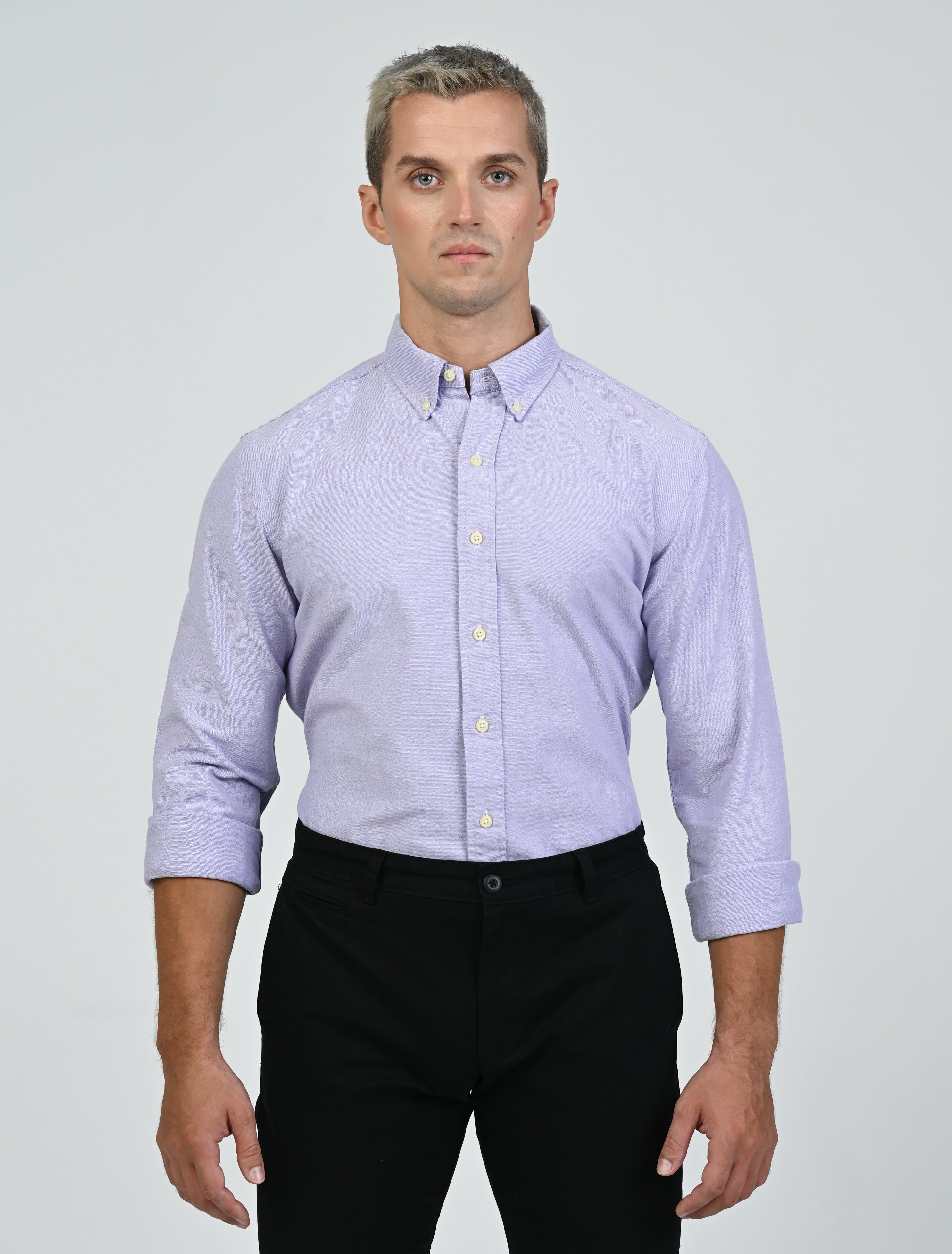 Harrington Oxford Shirt (Purple)