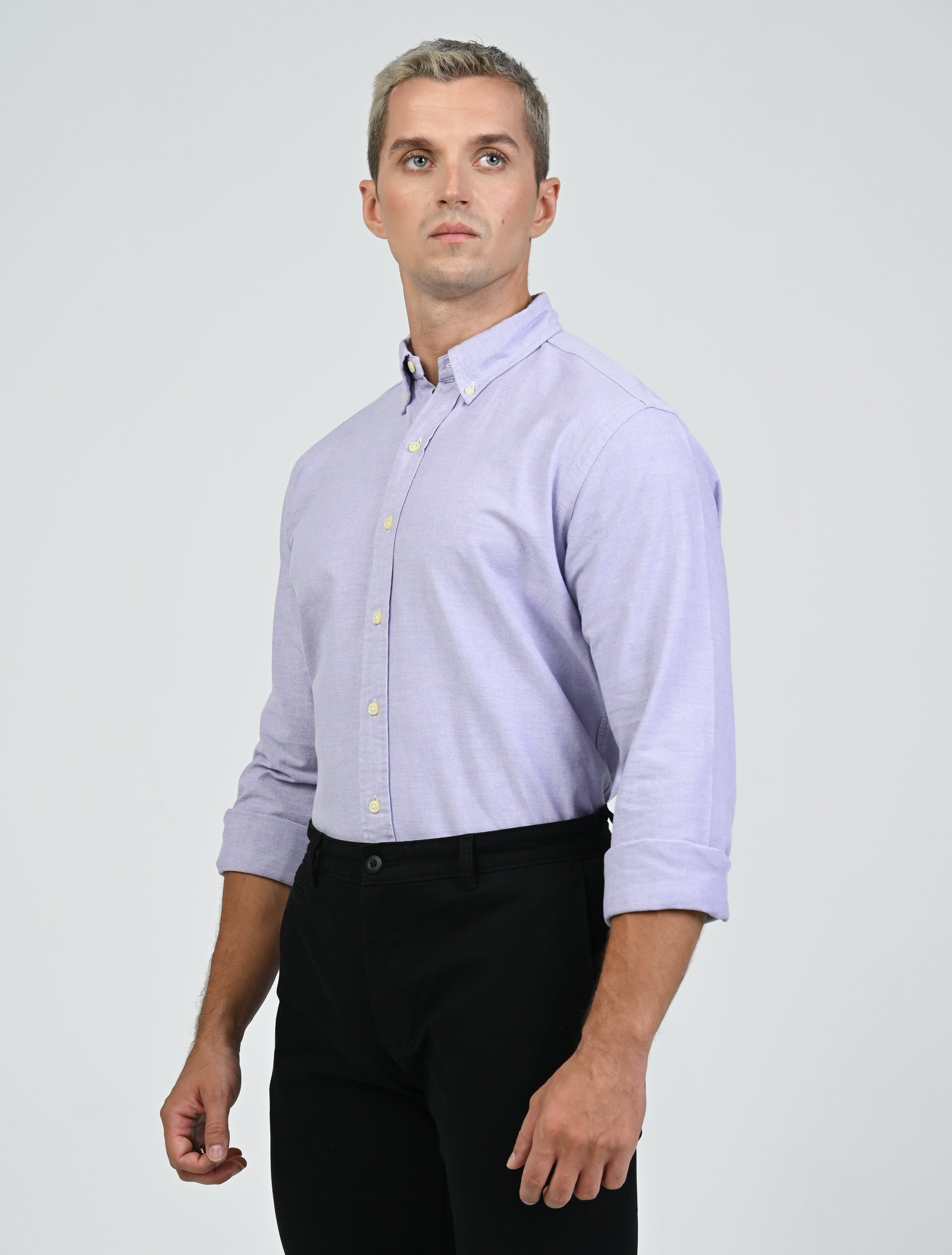 Harrington Oxford Shirt (Purple)