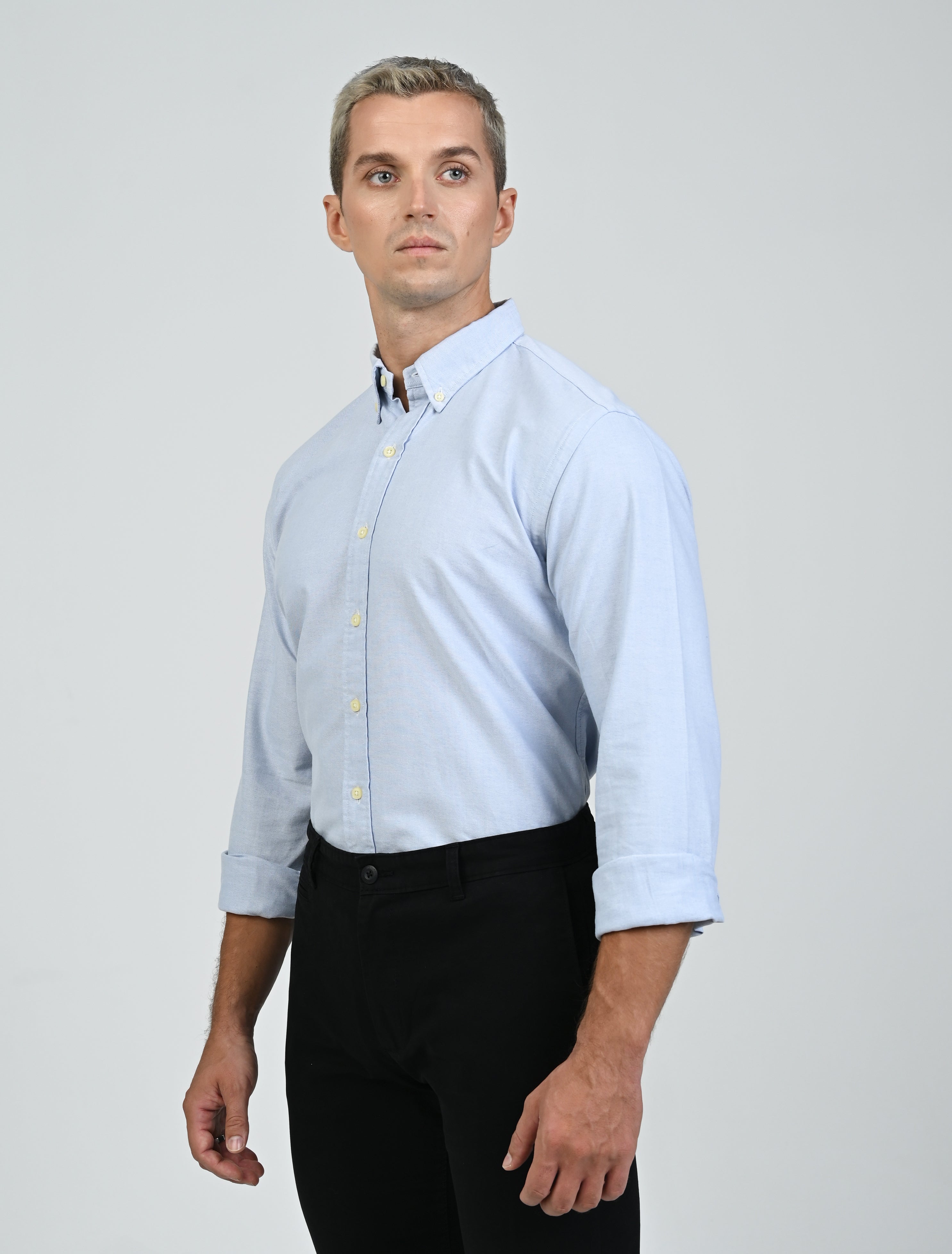 Harrington Oxford Shirt (Sky Blue)
