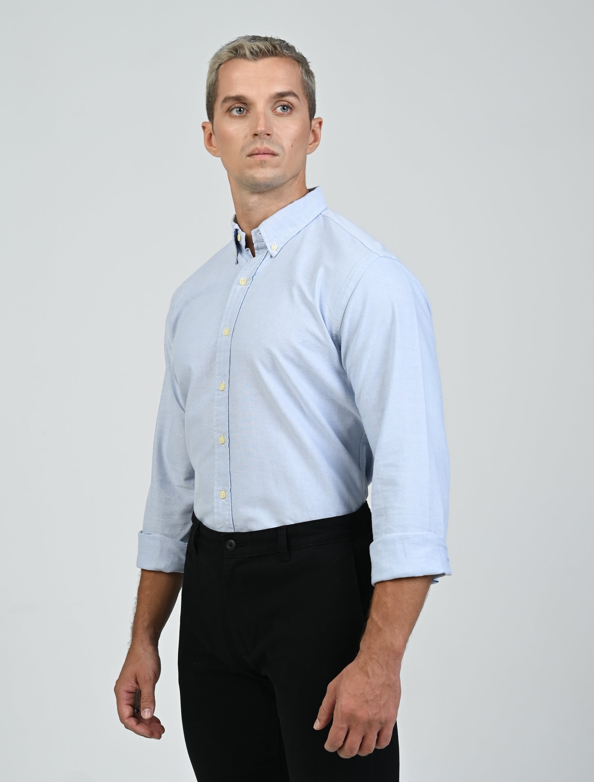 Harrington Oxford Shirt (Sky Blue)