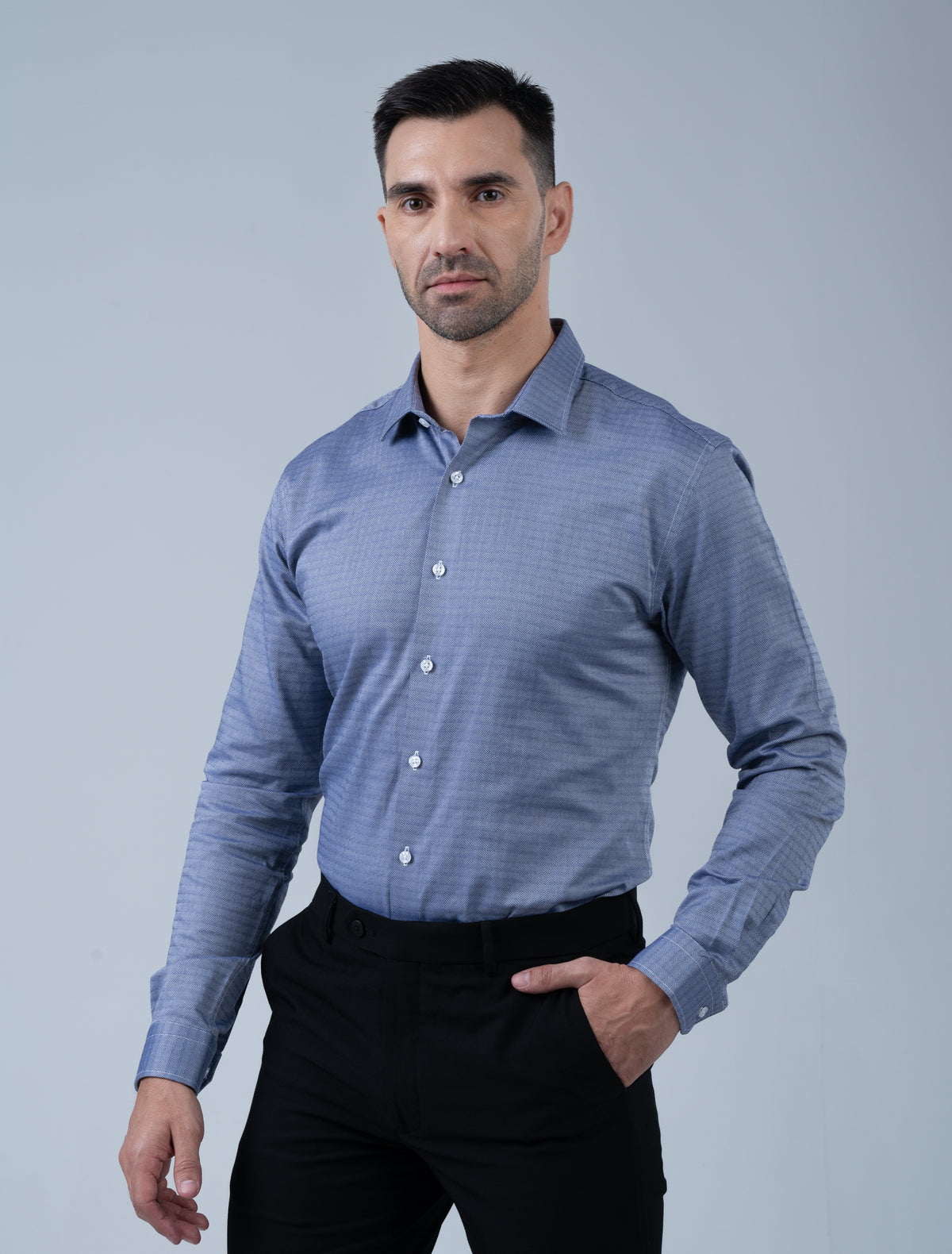 Stratford Egyptian Cotton Shirt (Steel Blue)