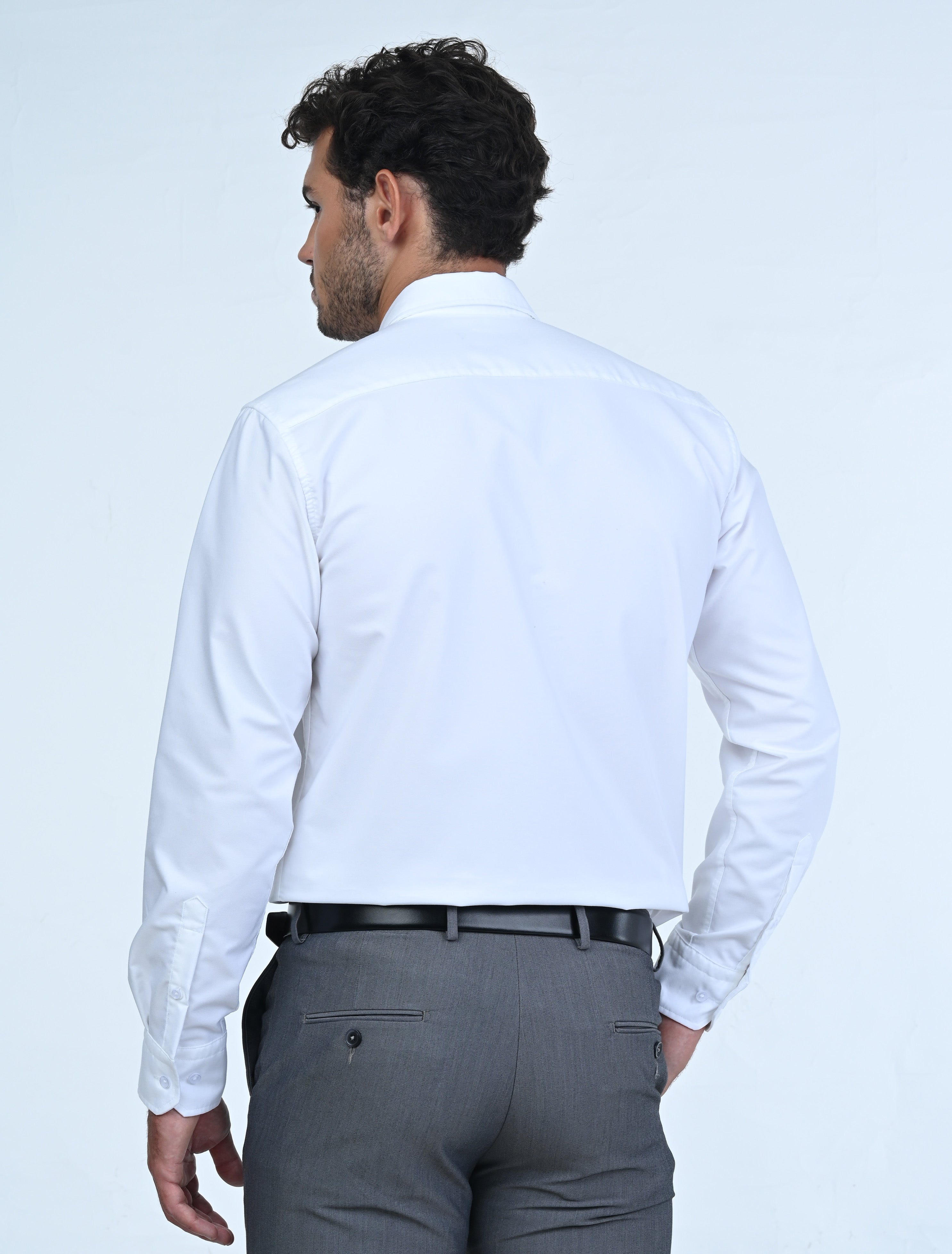 Luxury Milan Wrinkle Resistant Shirt (White)