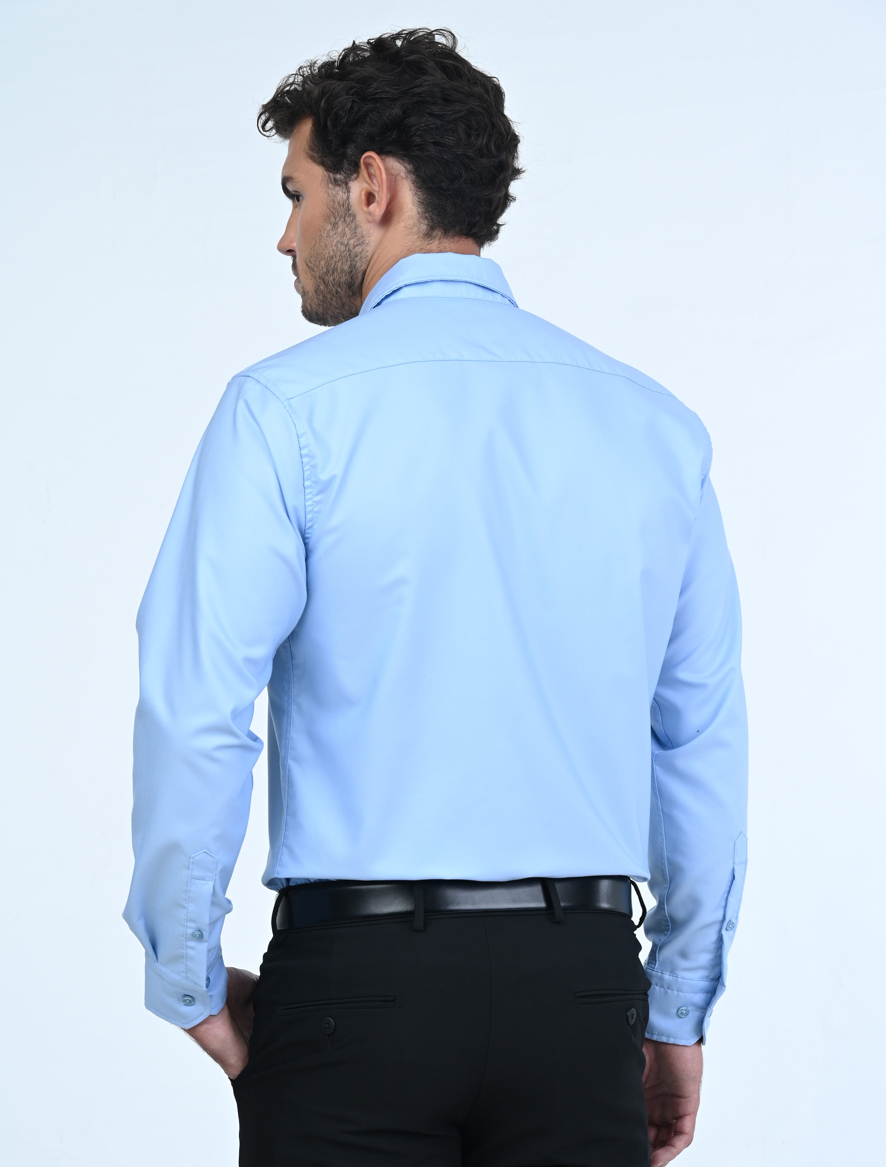 Luxury Milan Wrinkle Resistant Shirt (Blue)