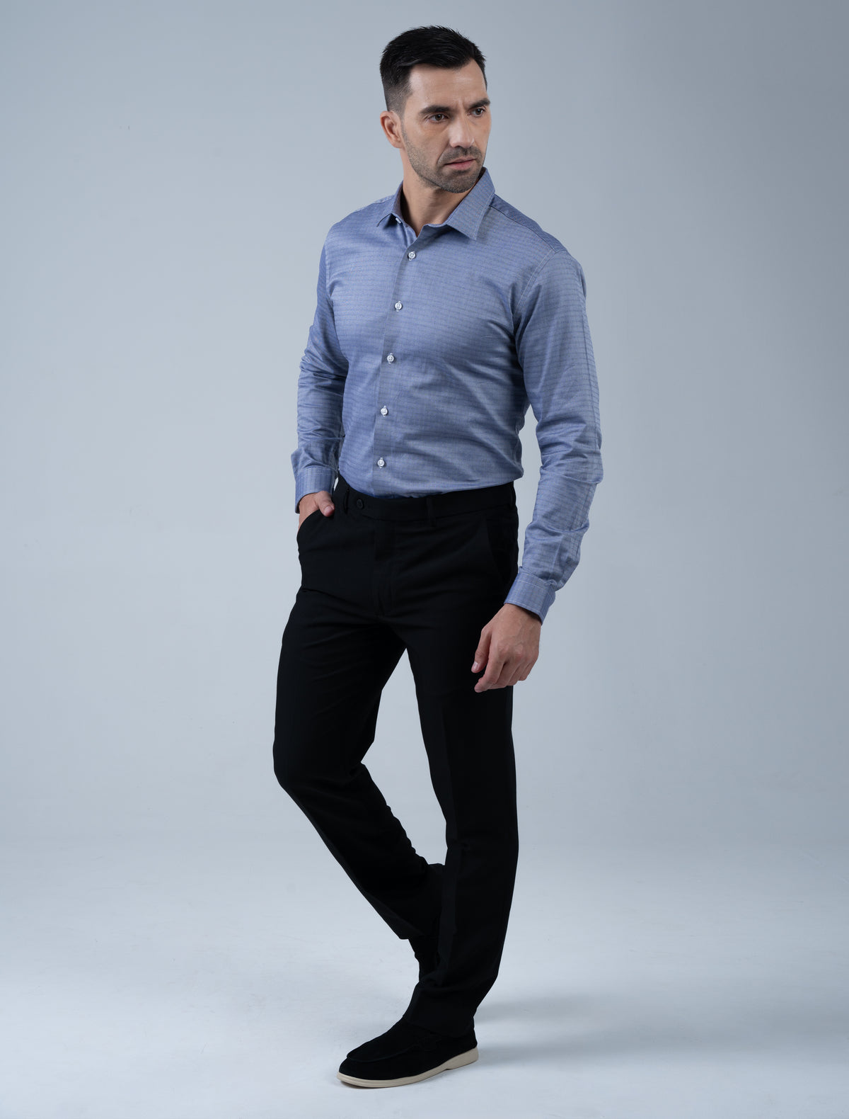 Stratford Egyptian Cotton Shirt (Steel Blue)