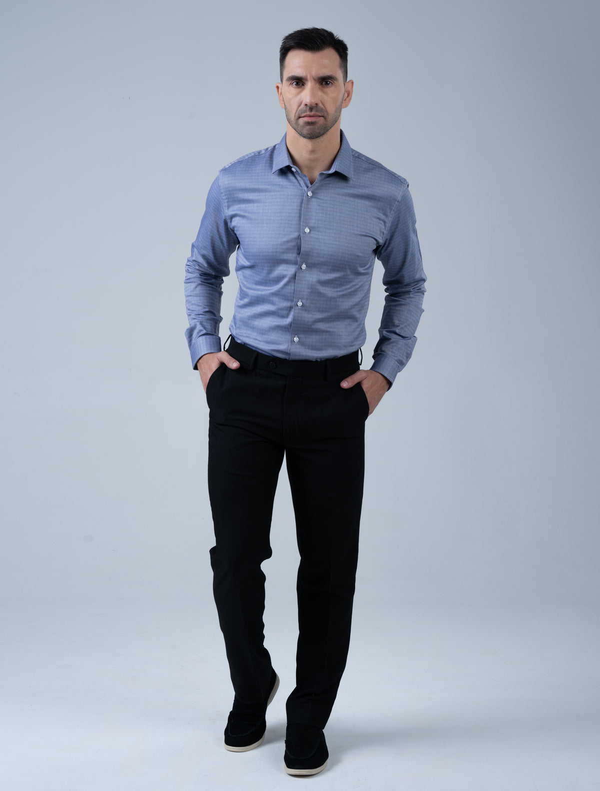 Stratford Egyptian Cotton Shirt (Steel Blue)