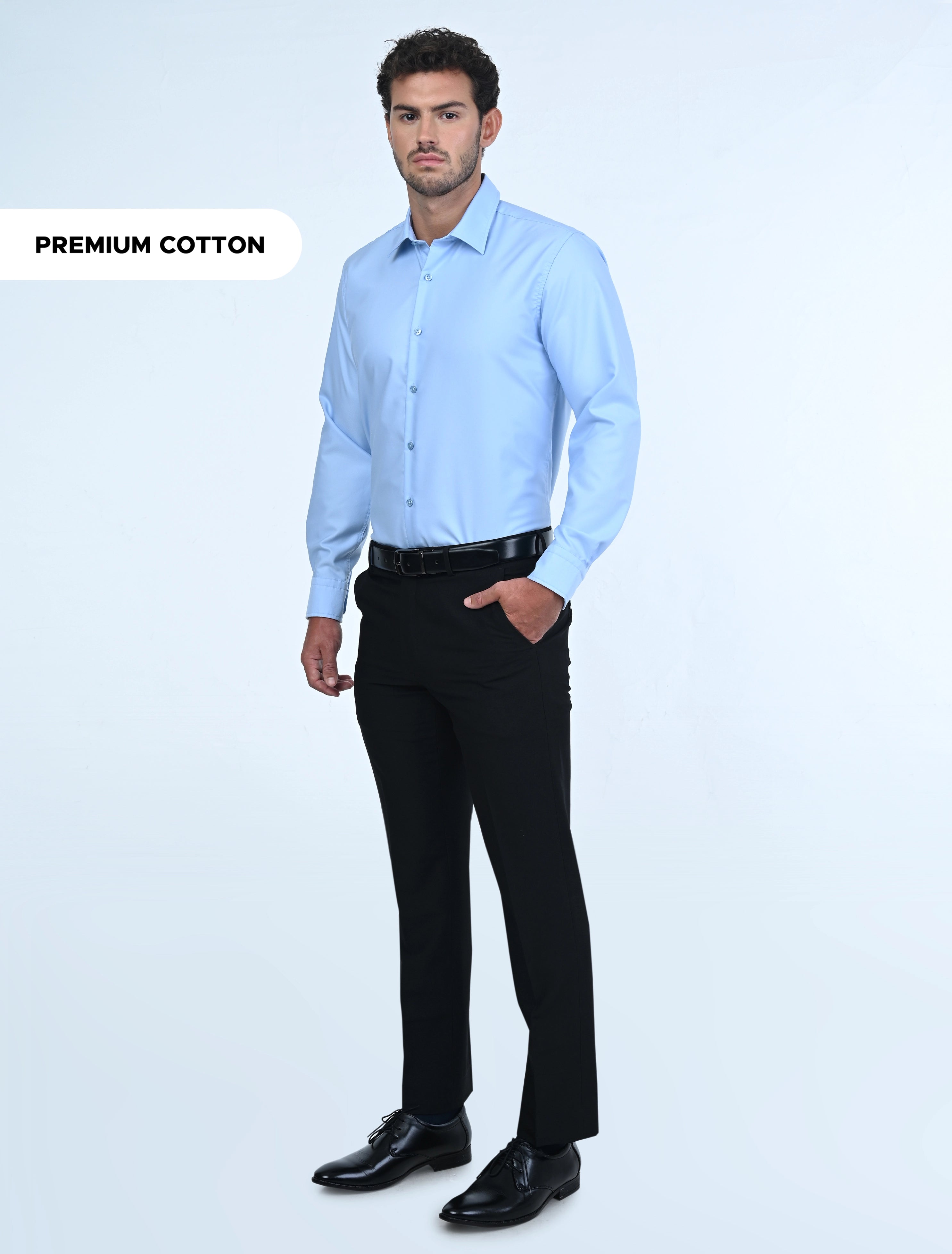 Luxury Milan Non-Iron Shirt (Sky Blue)