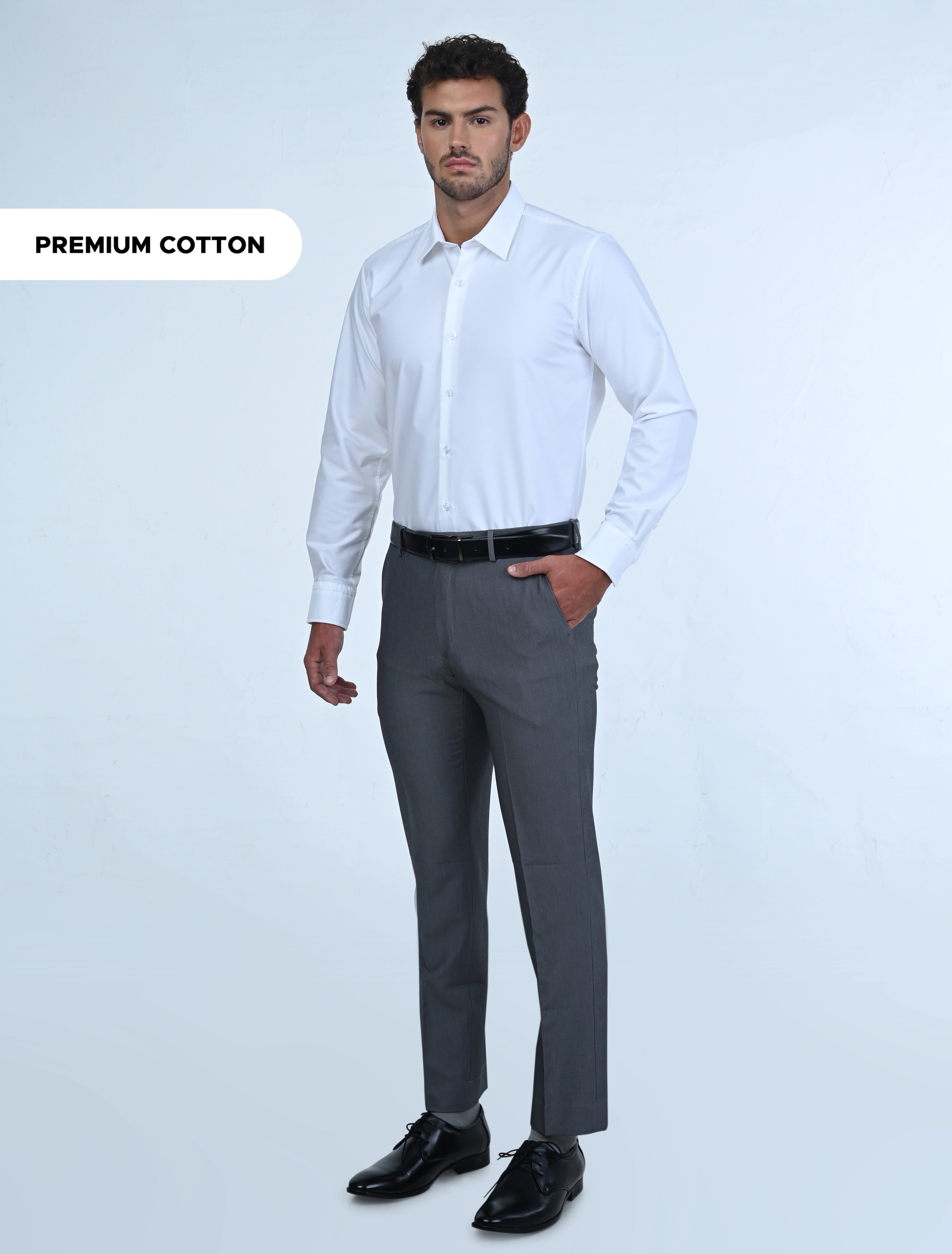 Luxury Milan Non-Iron Shirt (White)