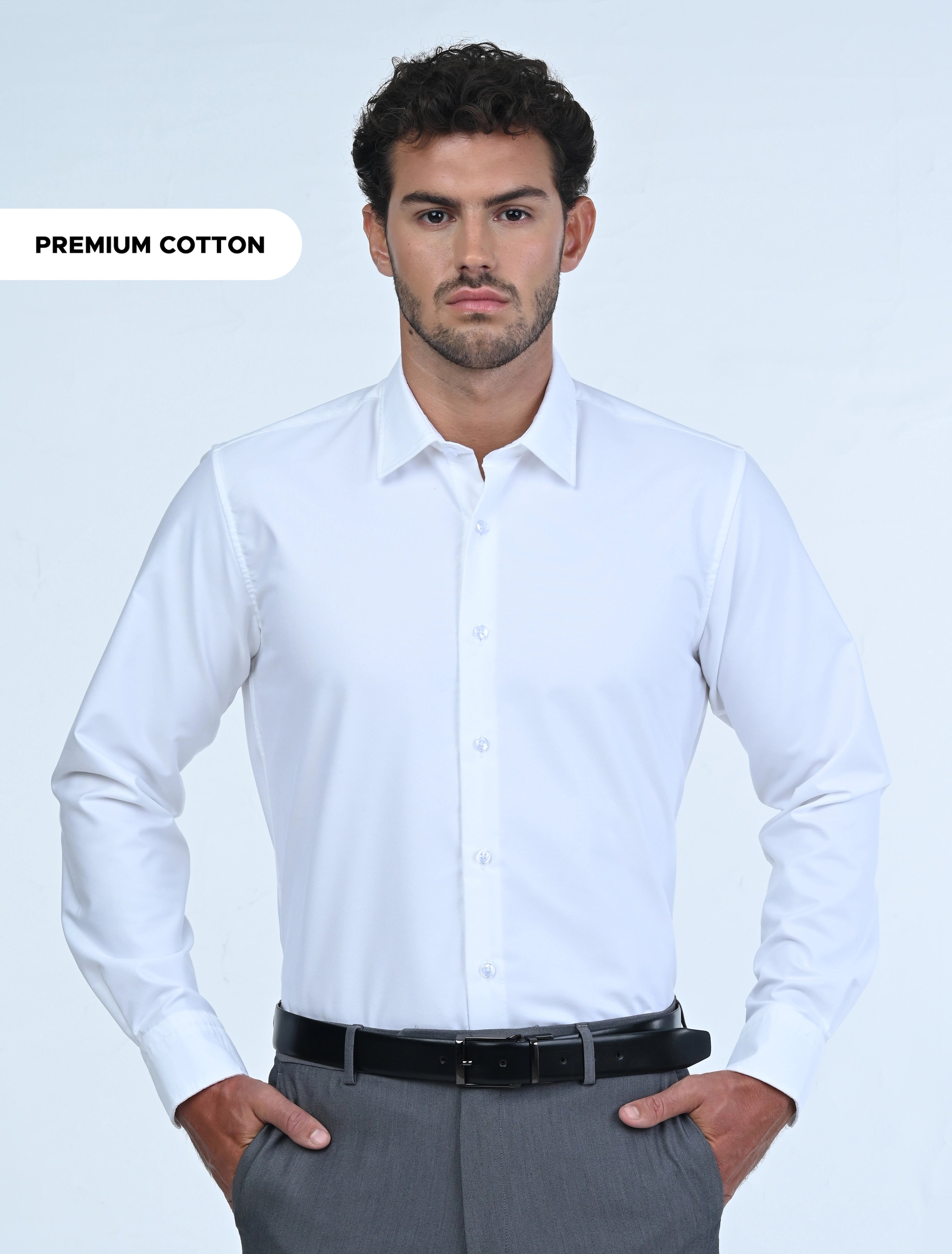 Luxury Milan Non-Iron Shirt (White)