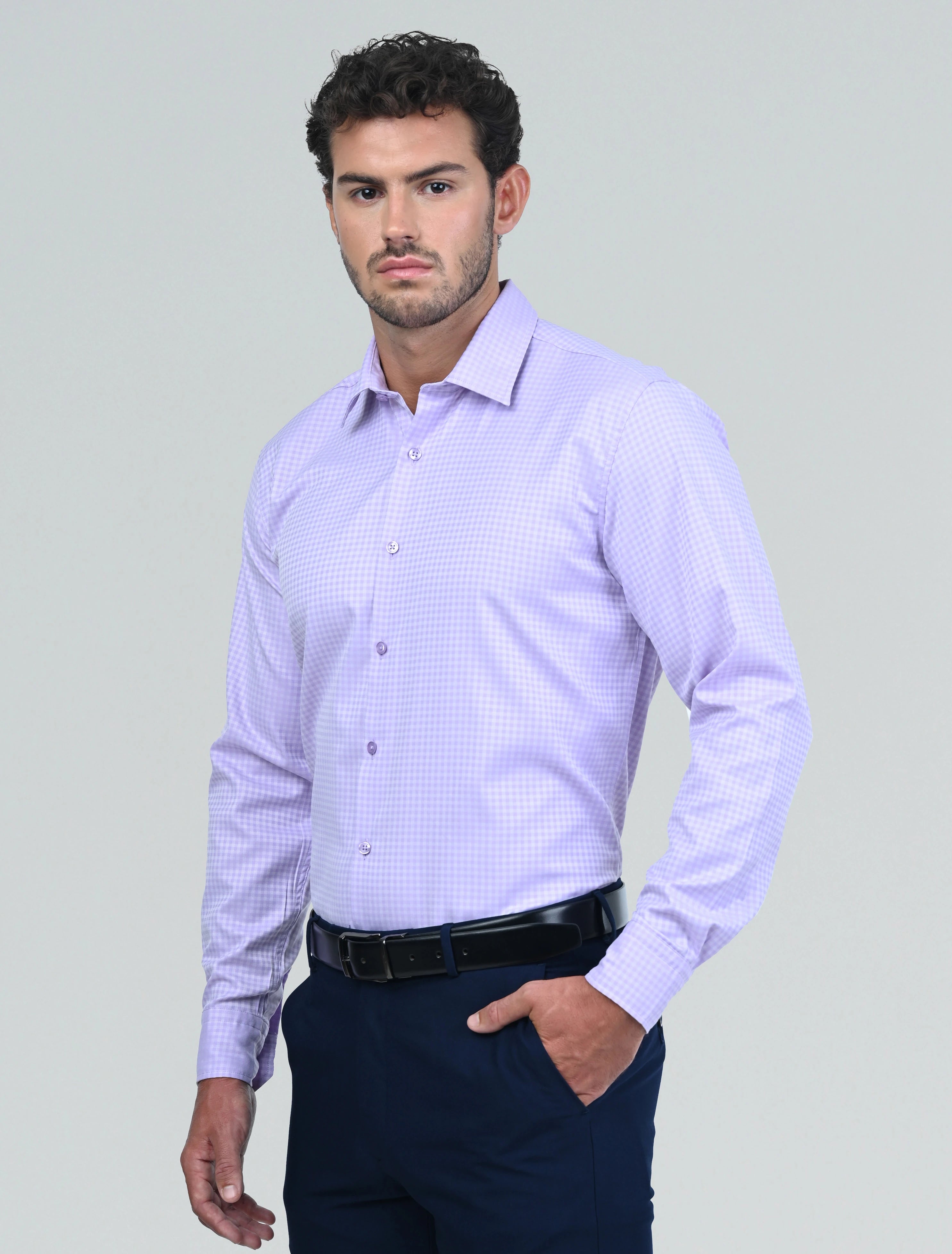 Belgrave Check Shirt (Purple)
