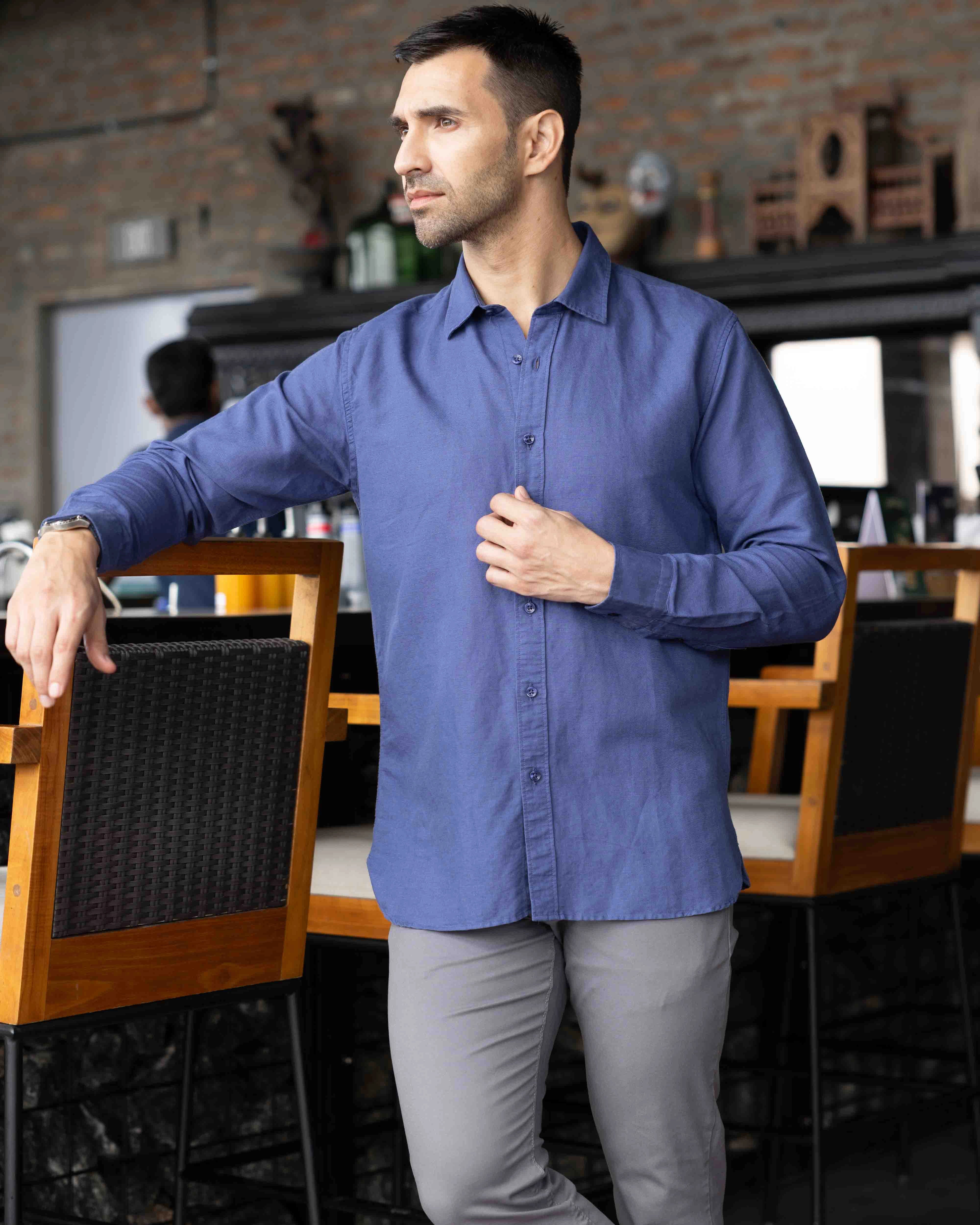 Langford Linen Shirt (Blue)
