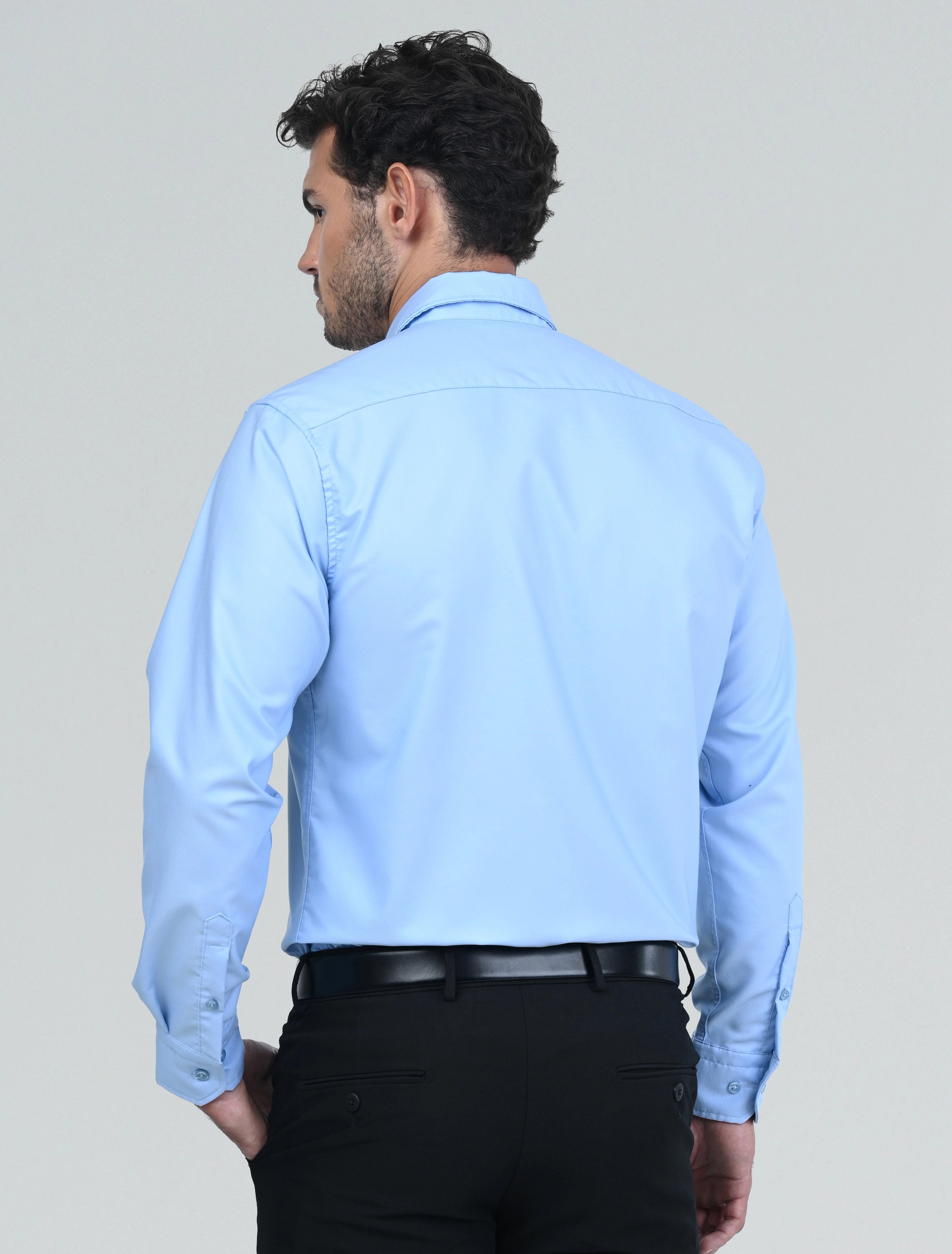 Luxury Milan Wrinkle Resistant Shirt (Blue)