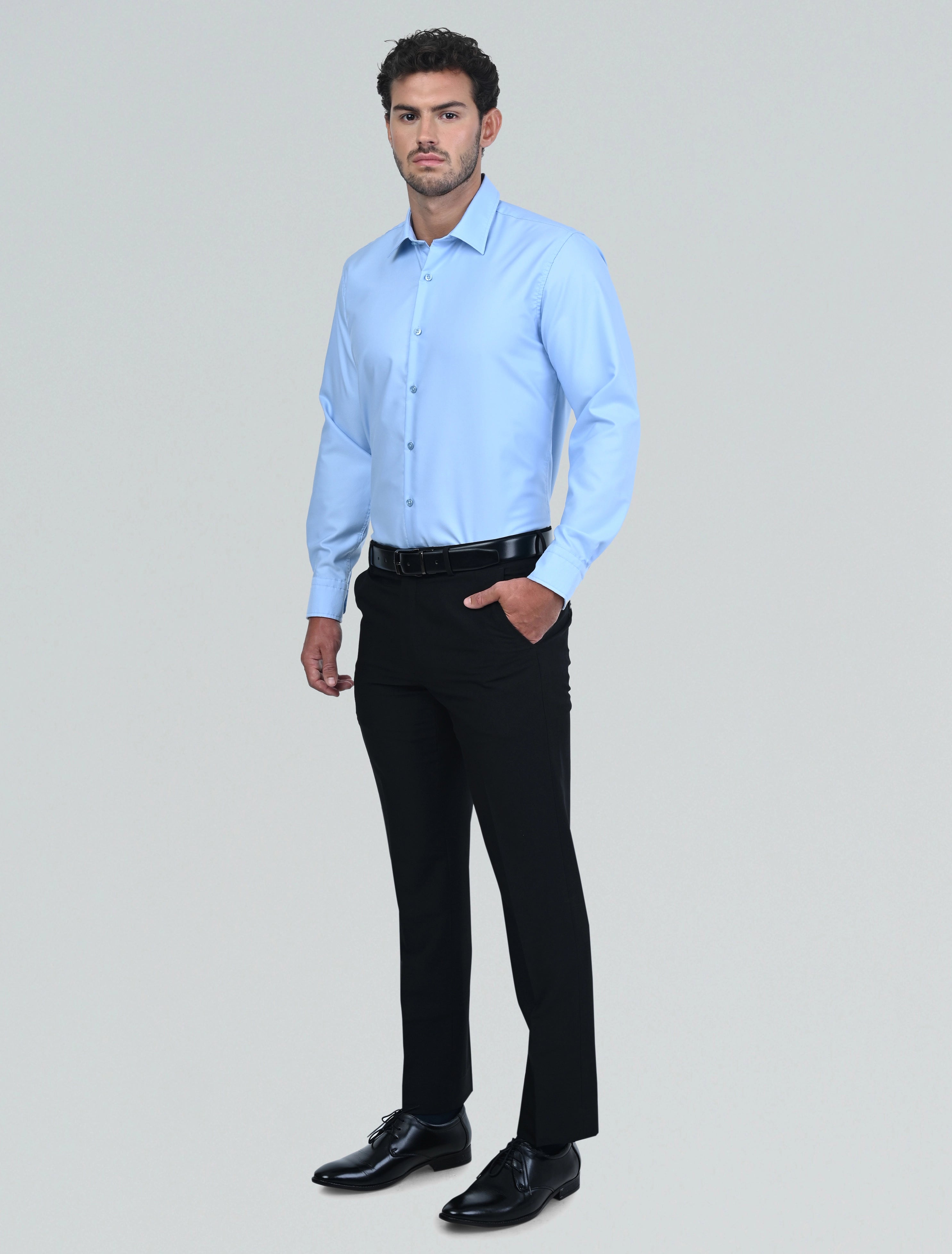 Luxury Milan Wrinkle Resistant Shirt (Blue)