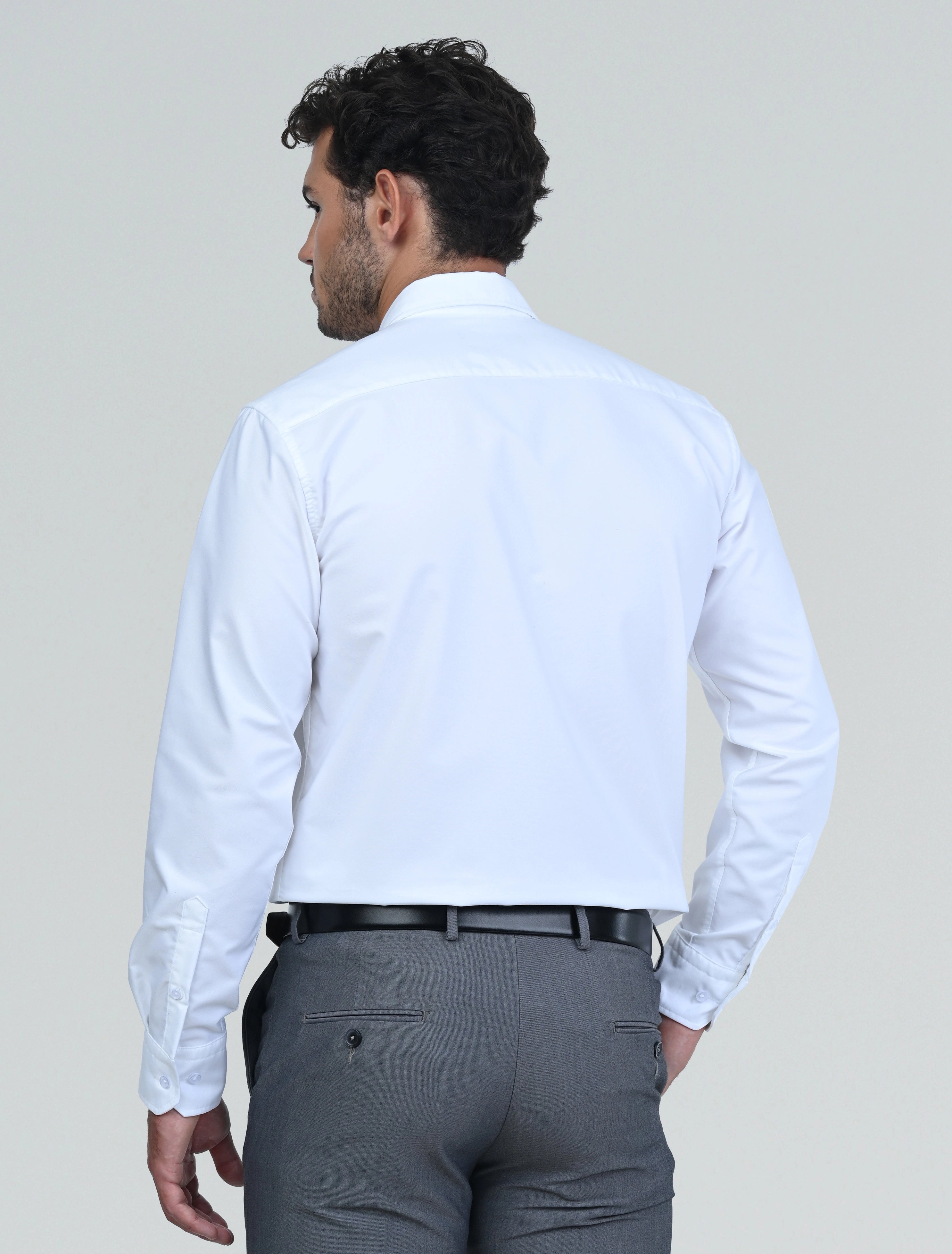 Luxury Milan Wrinkle Resistant Shirt (White)
