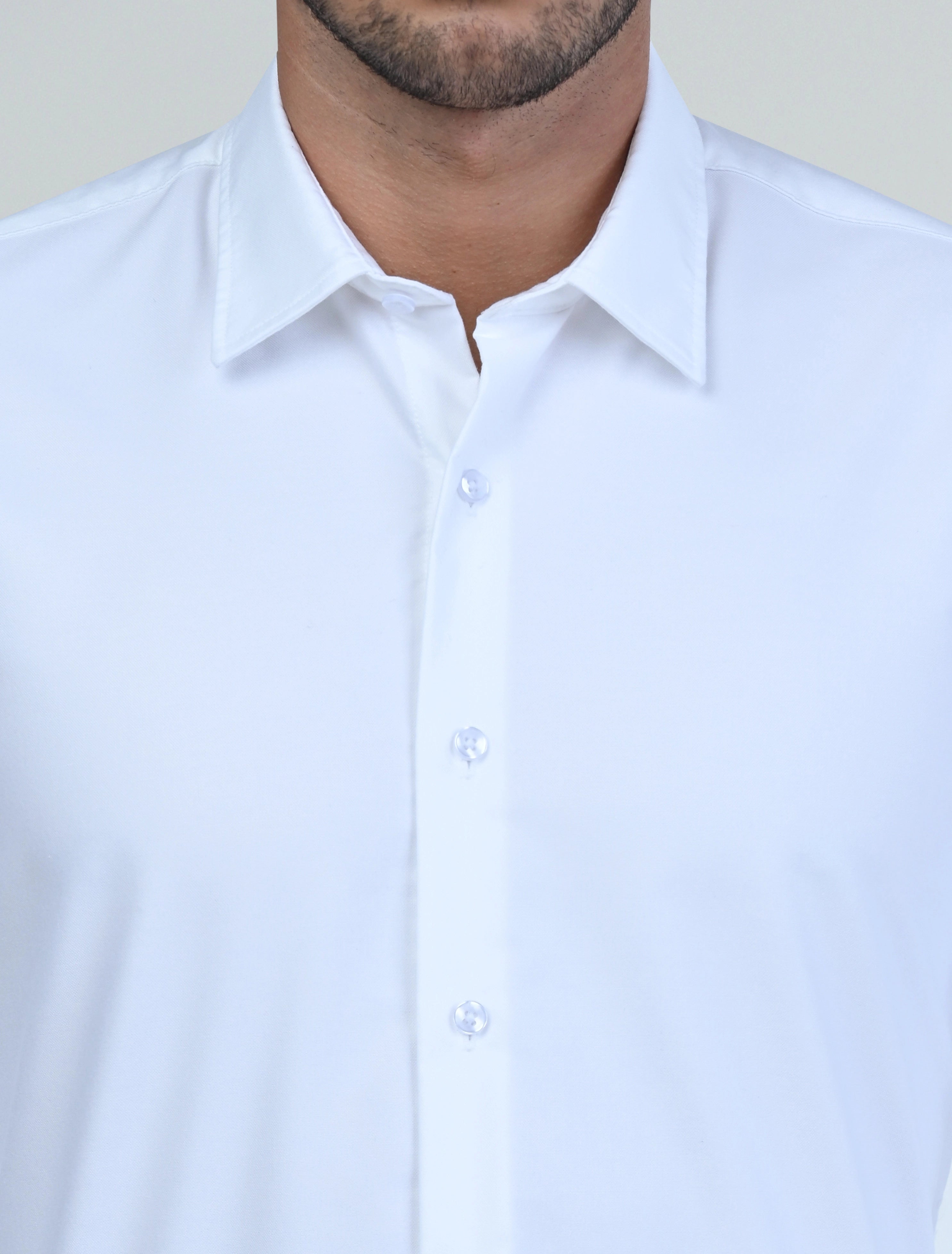Luxury Milan Wrinkle Resistant Shirt (White)