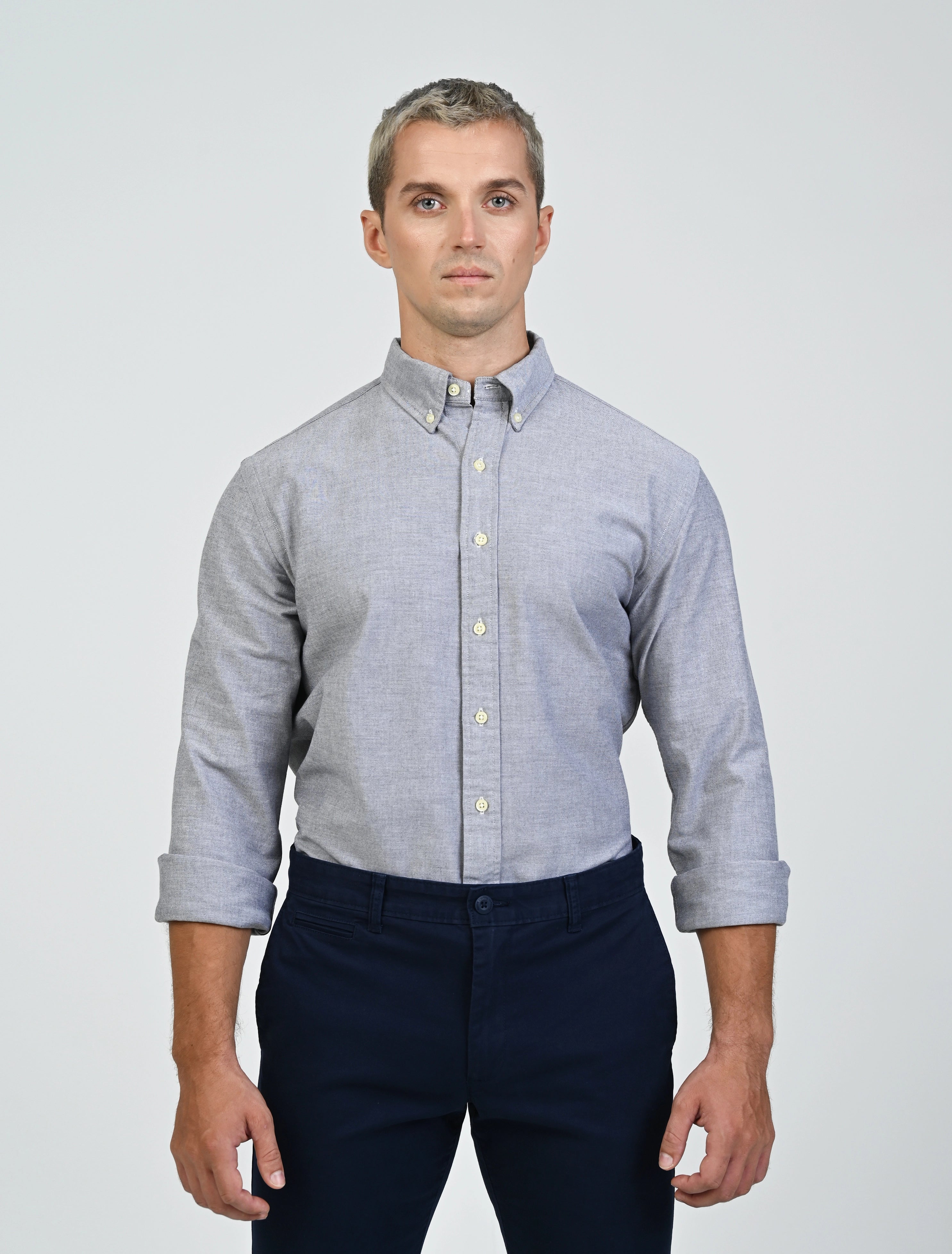 Harrington Oxford Shirt (Ash)