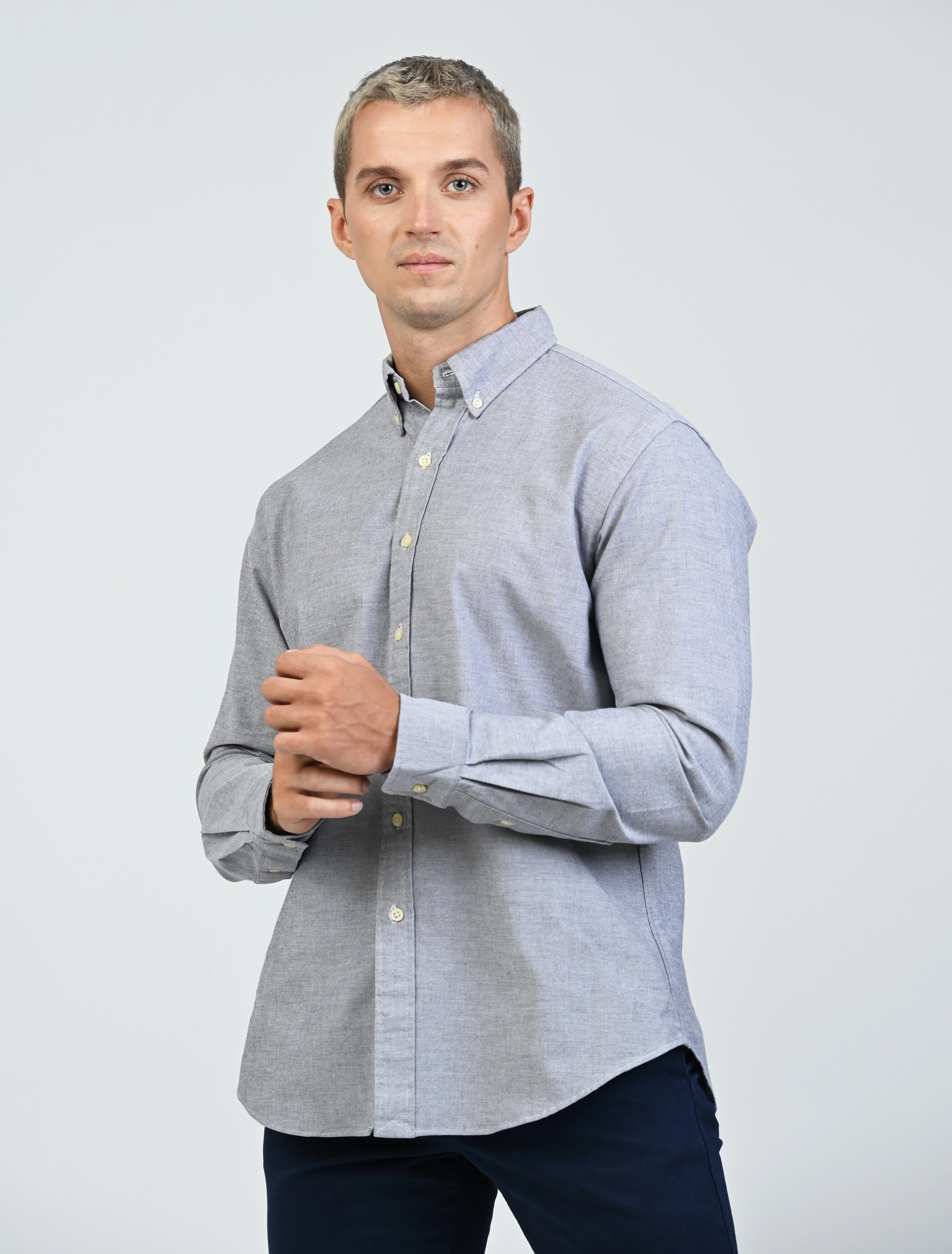 Harrington Oxford Shirt (Ash)