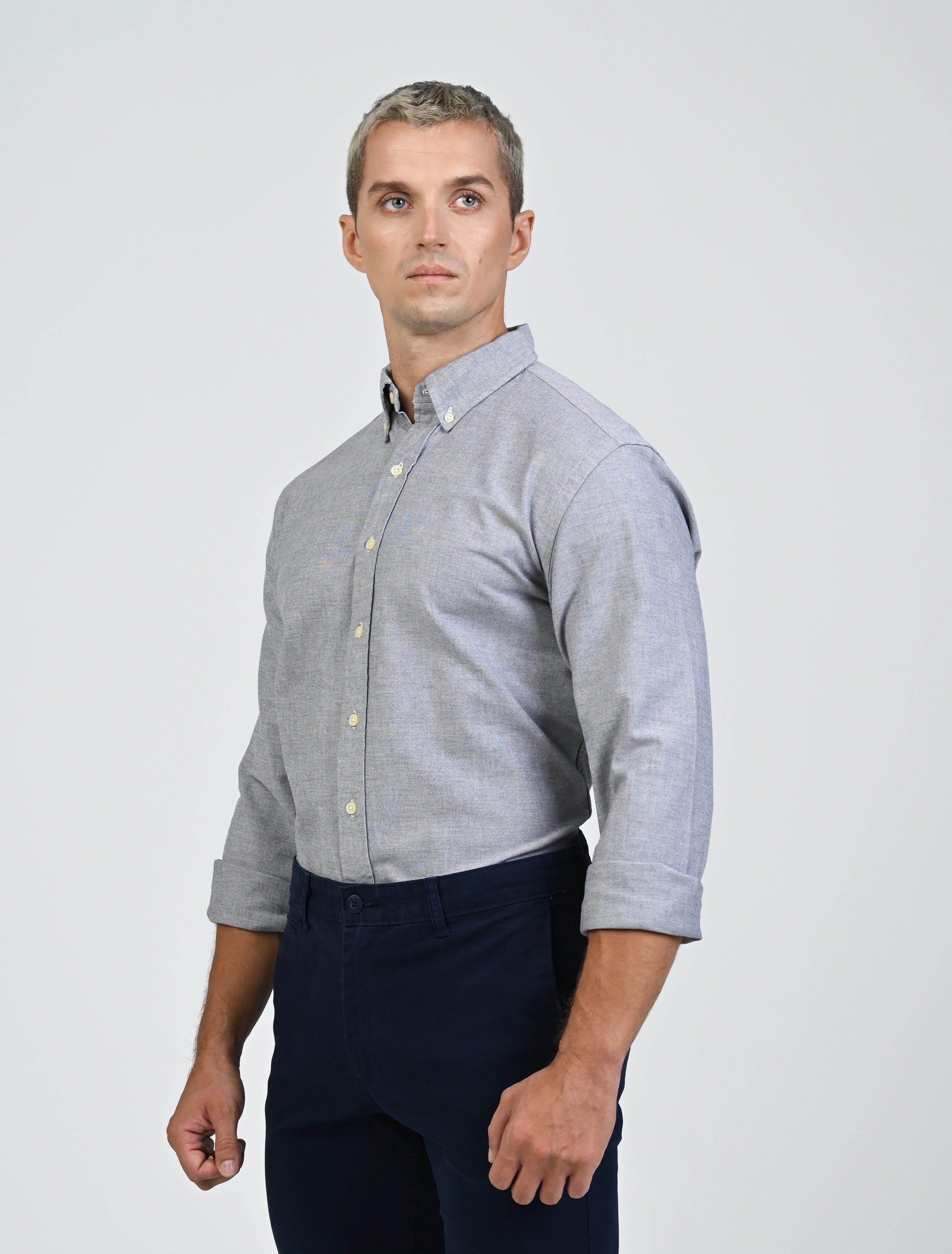 Harrington Oxford Shirt (Ash)
