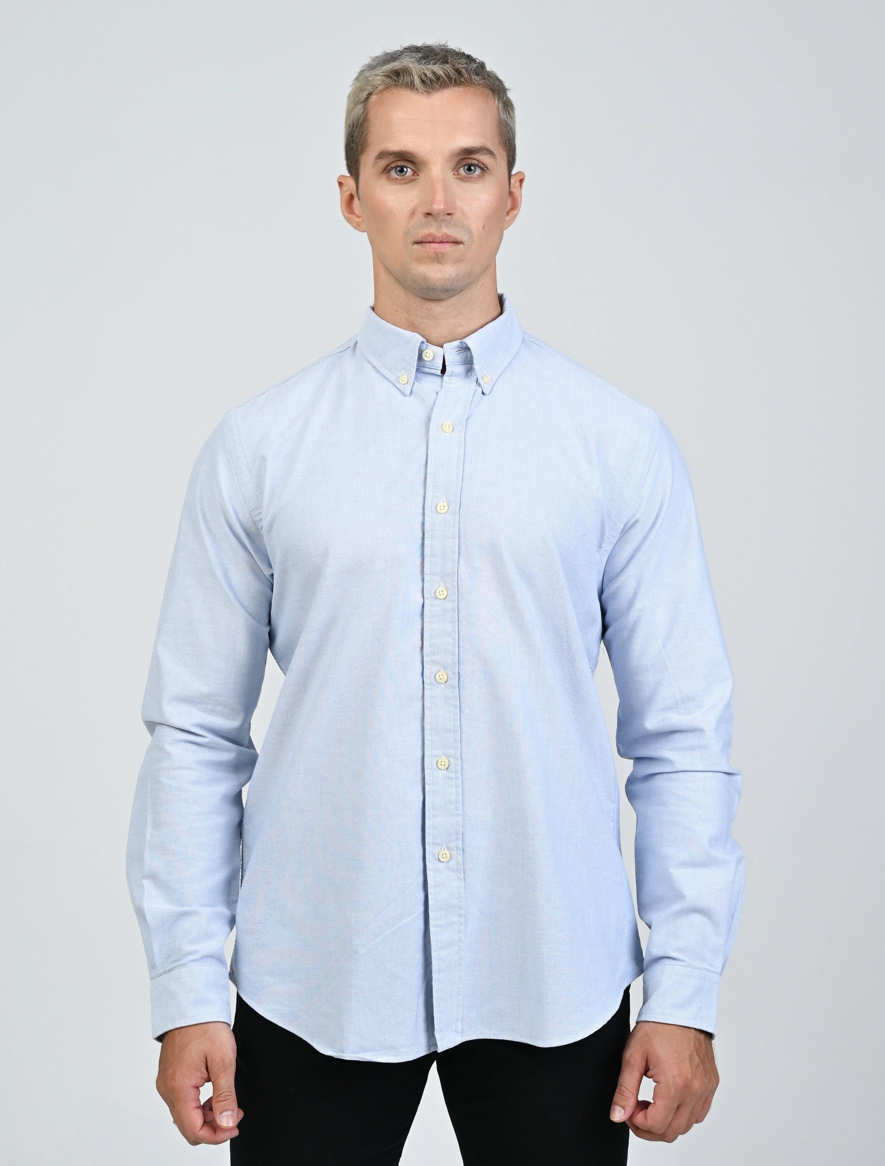 Harrington Oxford Shirt (Sky Blue)