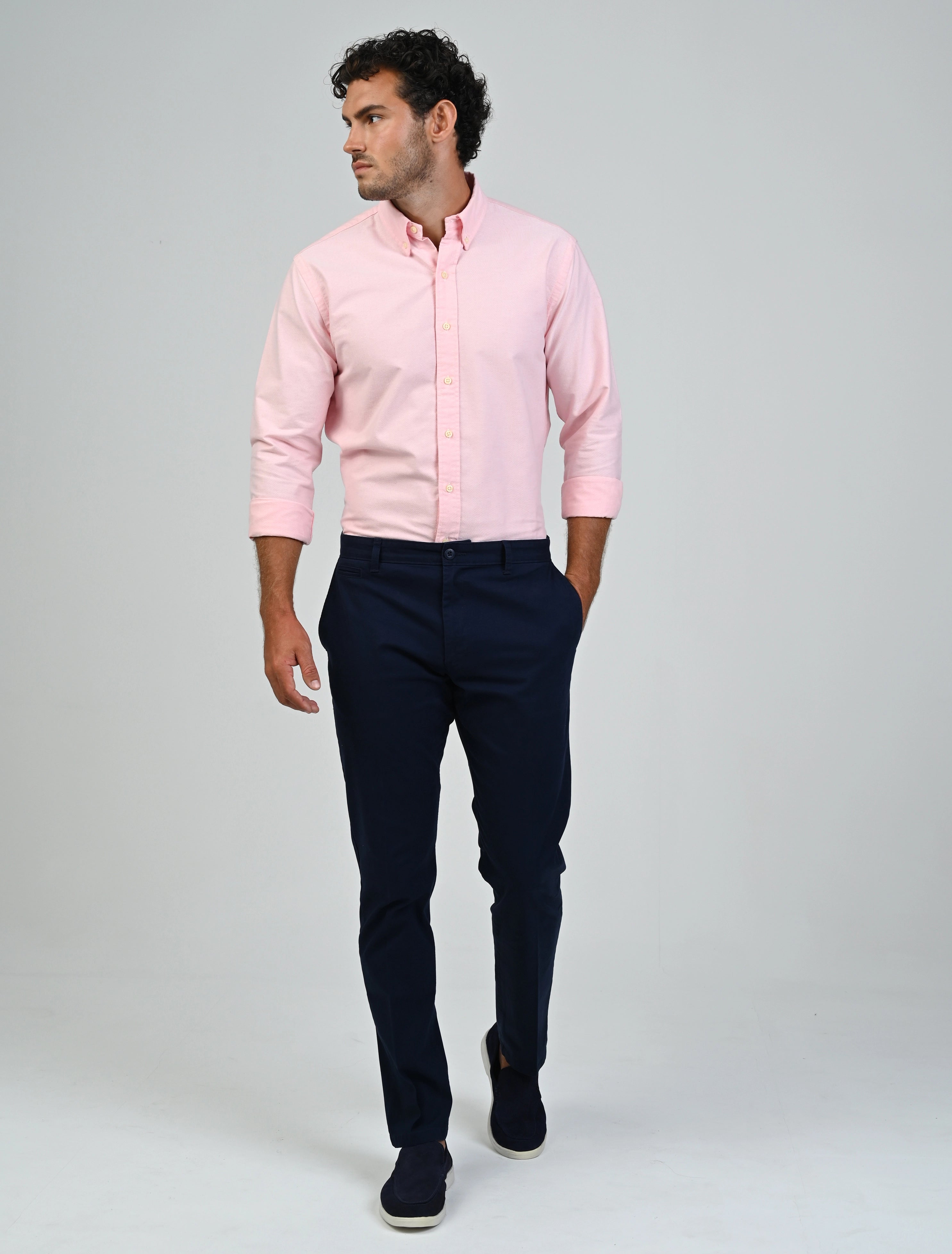 Harrington Oxford Shirt (Pink)