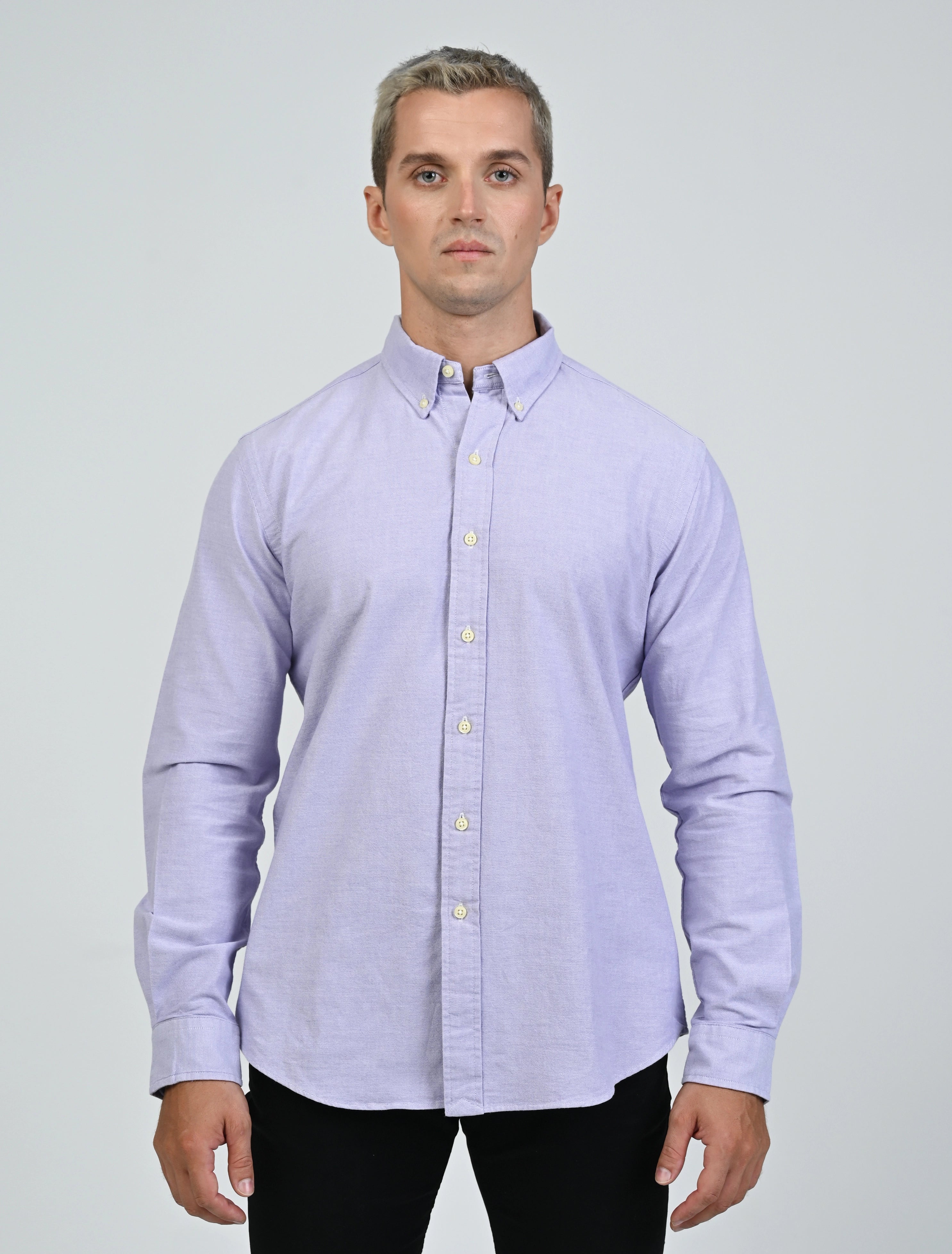 Harrington Oxford Shirt (Purple)