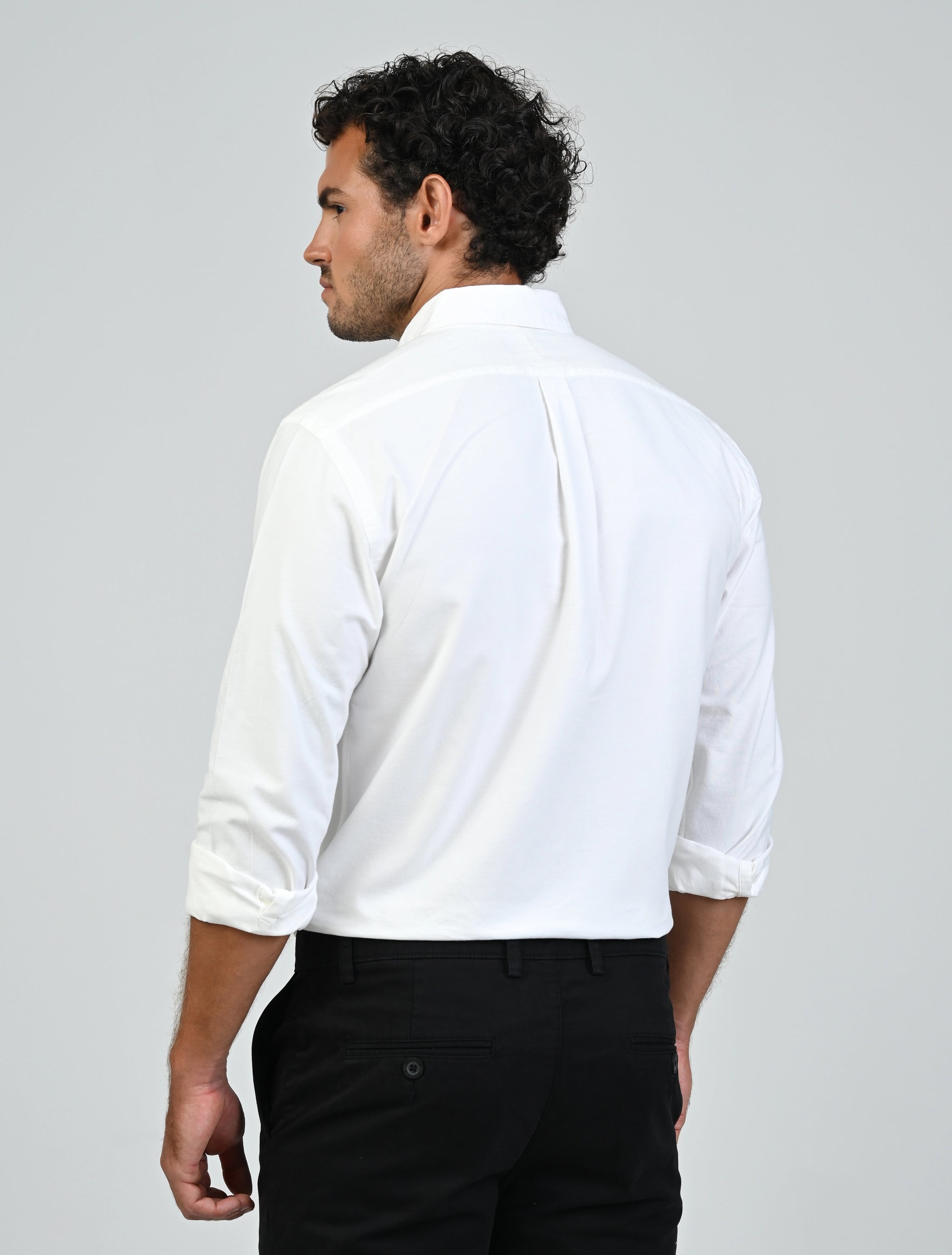 Harrington Oxford Shirt (White)