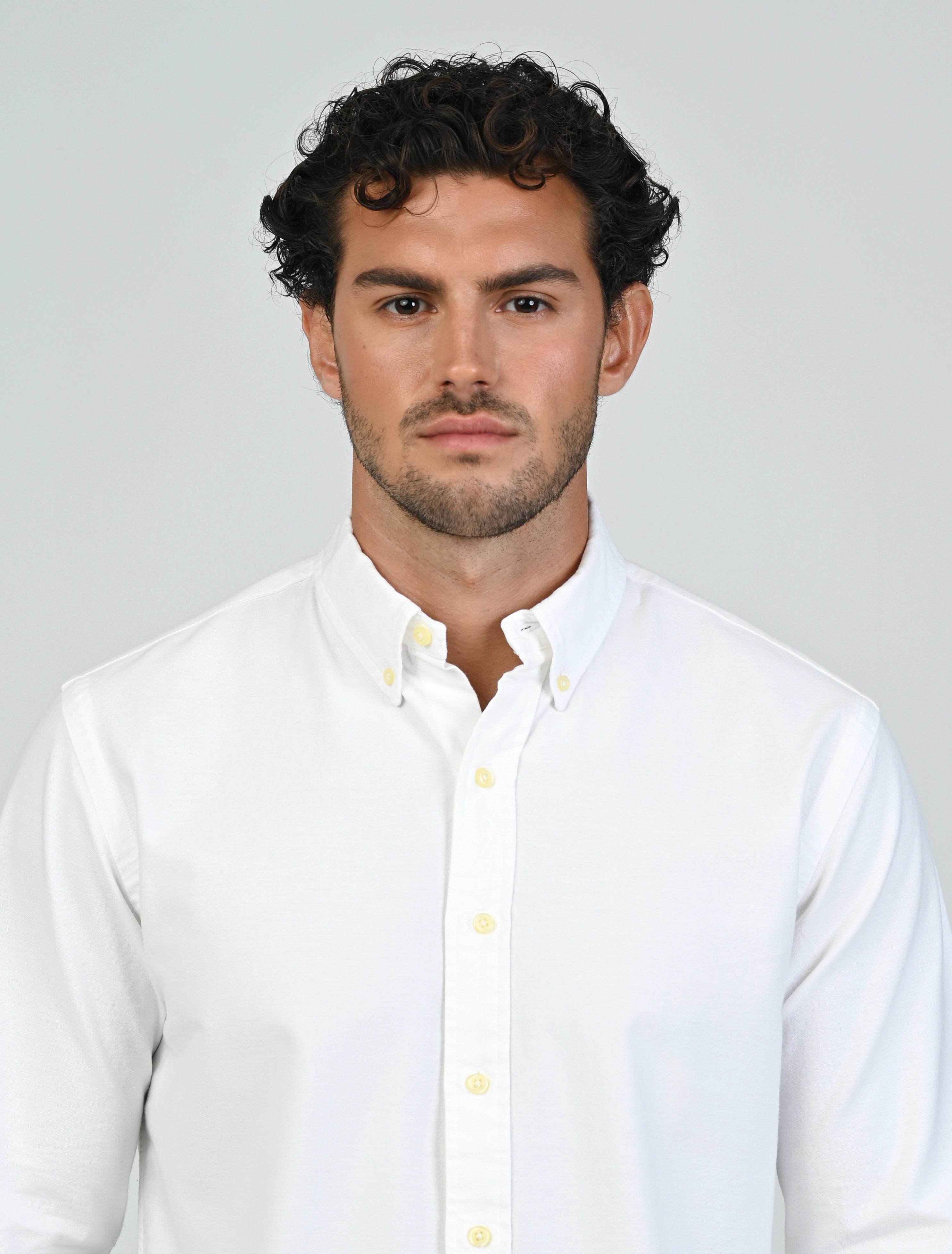 Harrington Oxford Shirt (White)