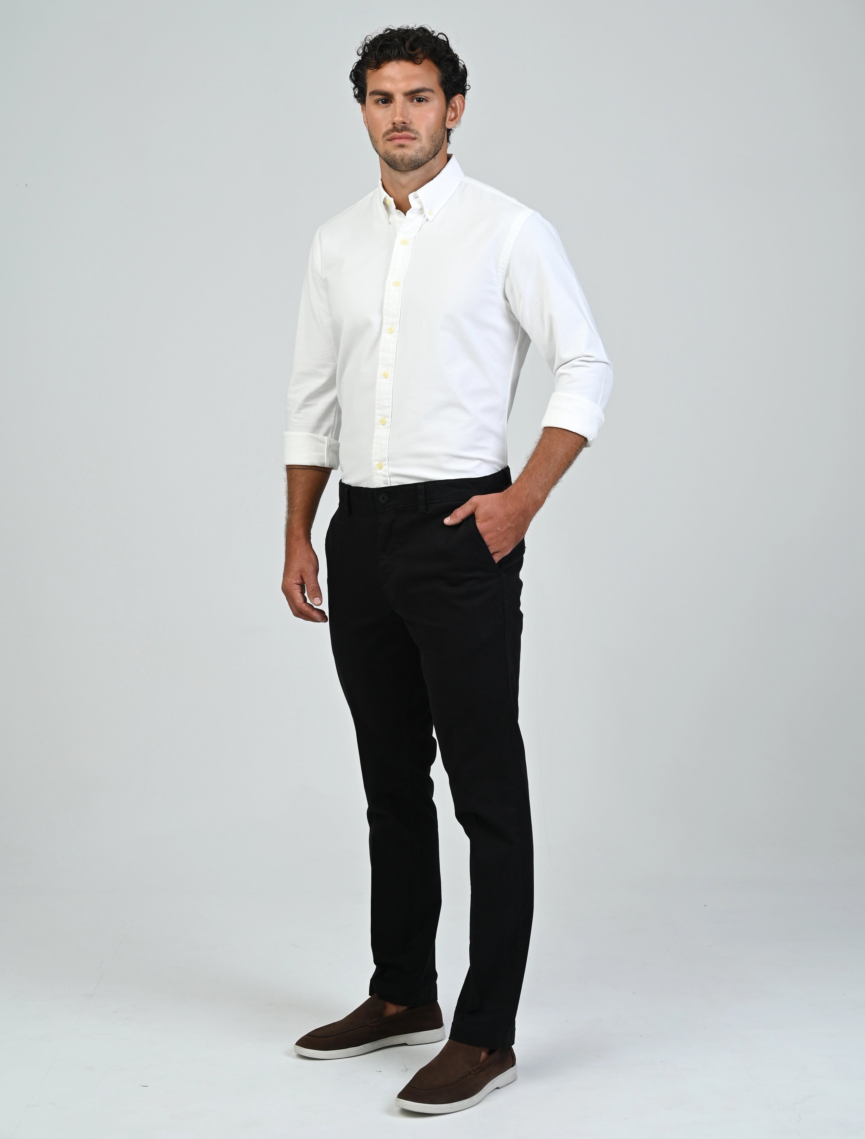 Harrington Oxford Shirt (White)