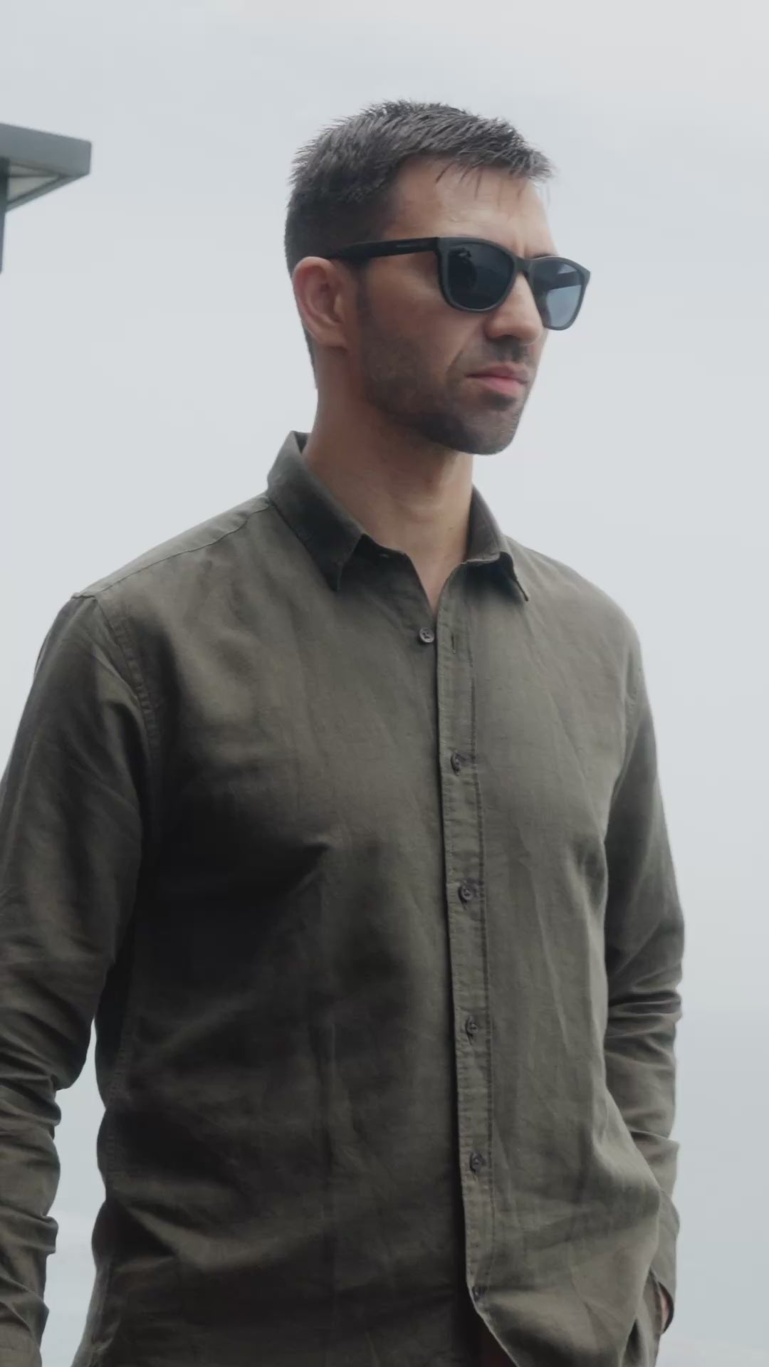 Langford Linen Shirt (Olive Green)